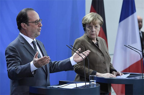 La canciller alemana, Angela Merkel, y el presidente francés, François Hollande